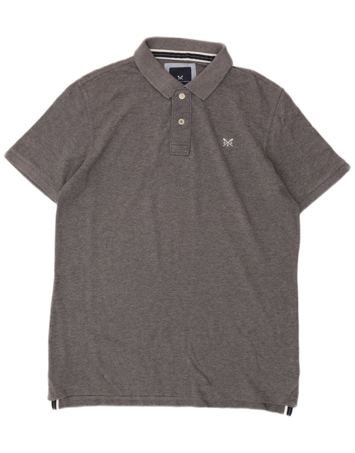 Camisa polo masculina Crew Clothing algodão cinza pequeno