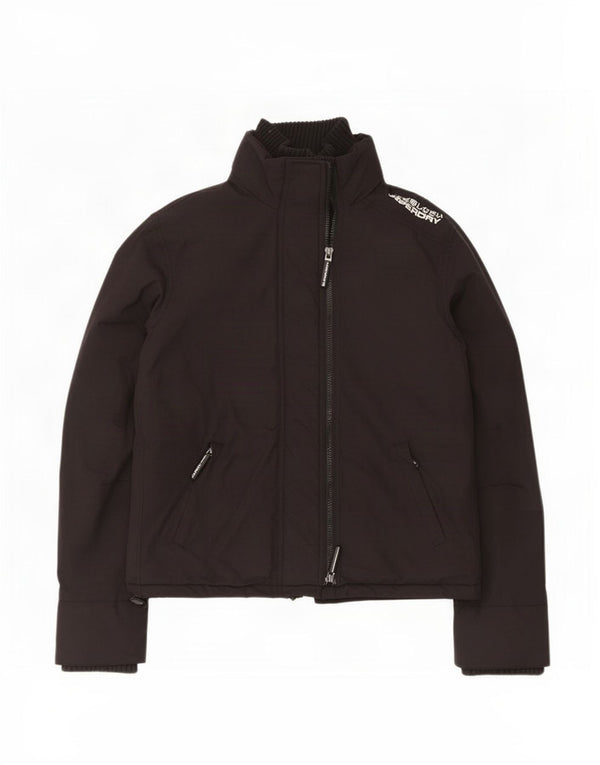 Jaqueta de chuva feminina Superdry UK 18 XL preto nylon