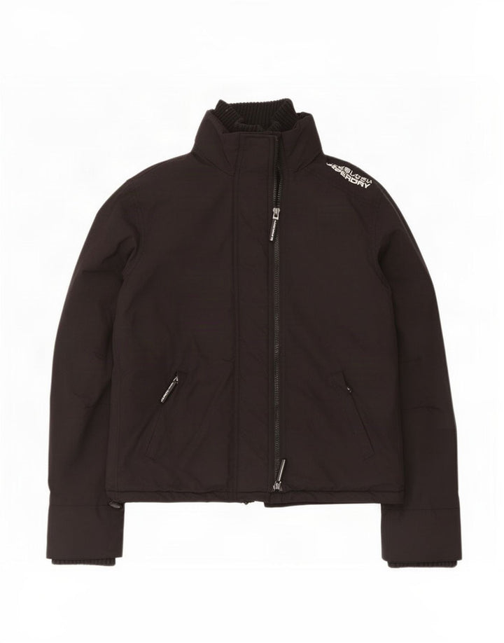 Jaqueta de chuva feminina Superdry UK 18 XL preto nylon