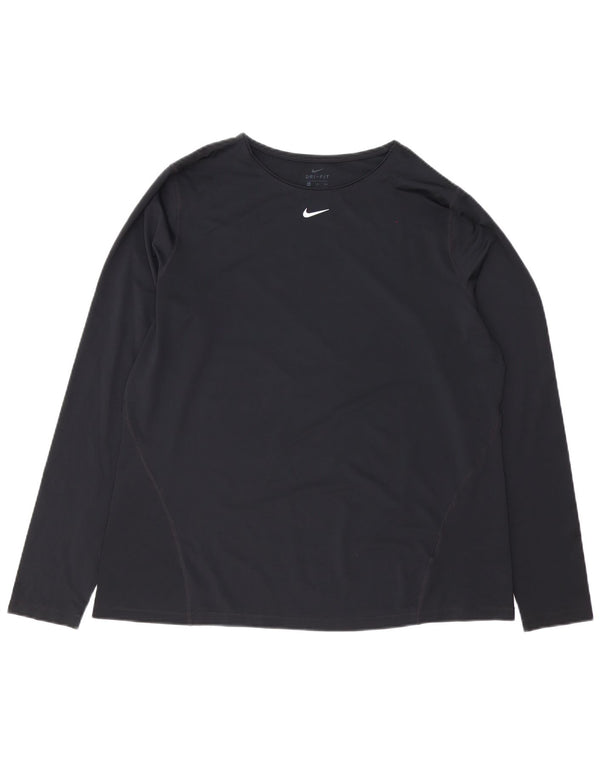 Top masculino Nike manga comprida 2XL preto poliéster esportivo