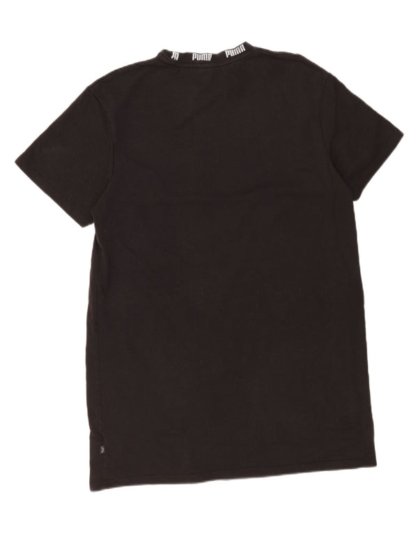 Puma Mens Graphic T-Shirt Top Grande Algodão Preto