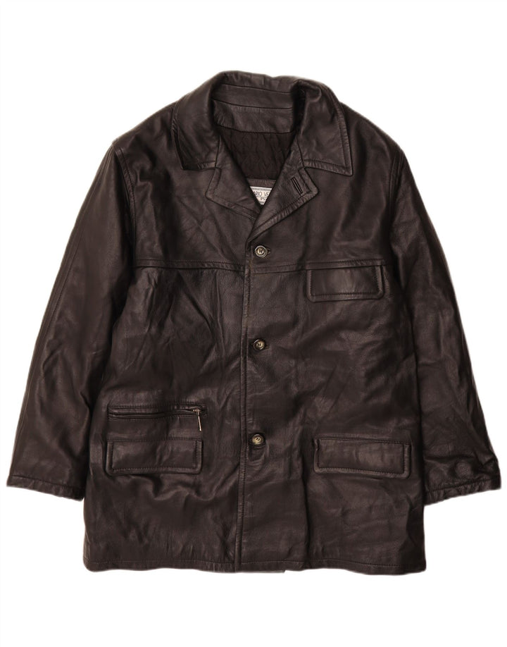 Jaqueta de couro masculina Dario Vetti IT 50 grande couro preto