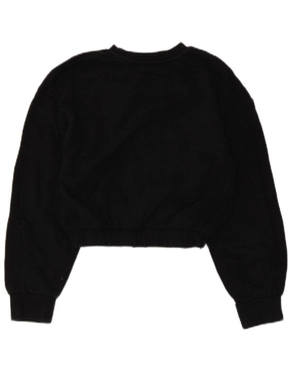 Moletom Zara feminino cropped UK 10 pequeno algodão preto