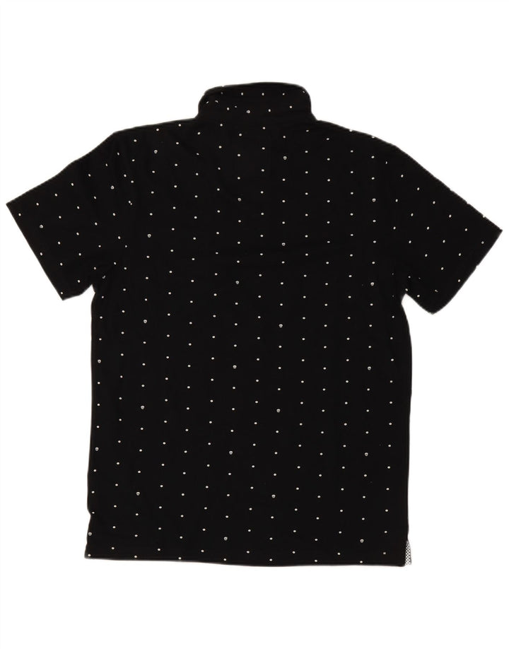 Camisa polo masculina VANS médio preto manchado de algodão