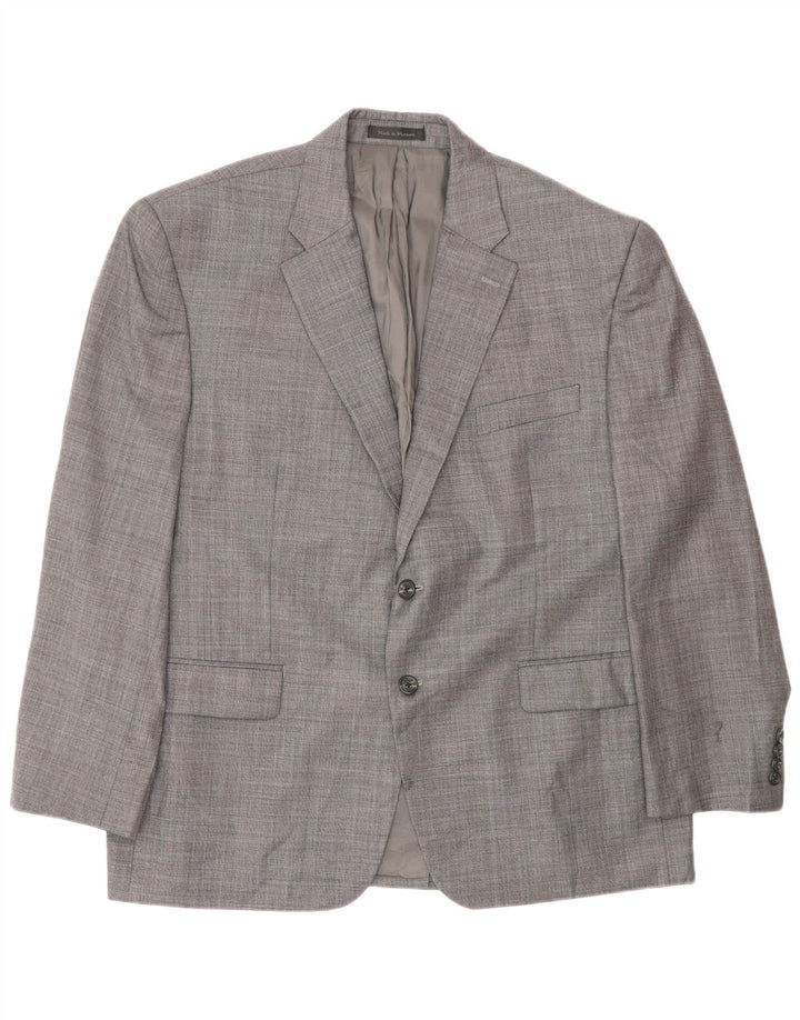 Jaqueta blazer masculina Chaps com 2 botões UK 44 2XL lã cinza
