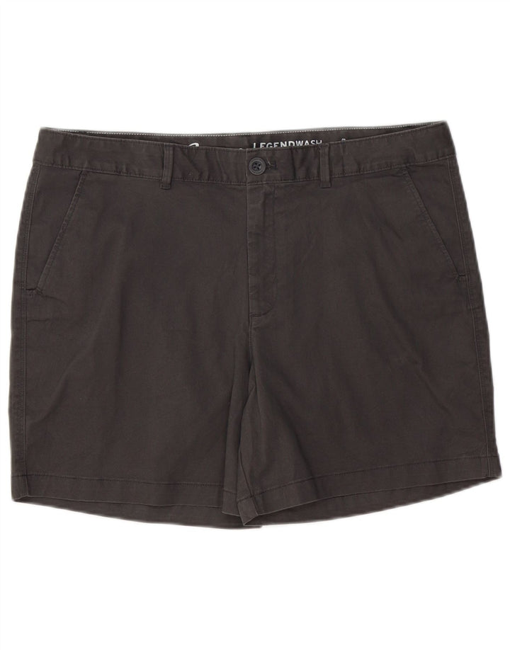 EDDIE BAUER Shorts Chino feminino US 12 Grande W36 algodão preto
