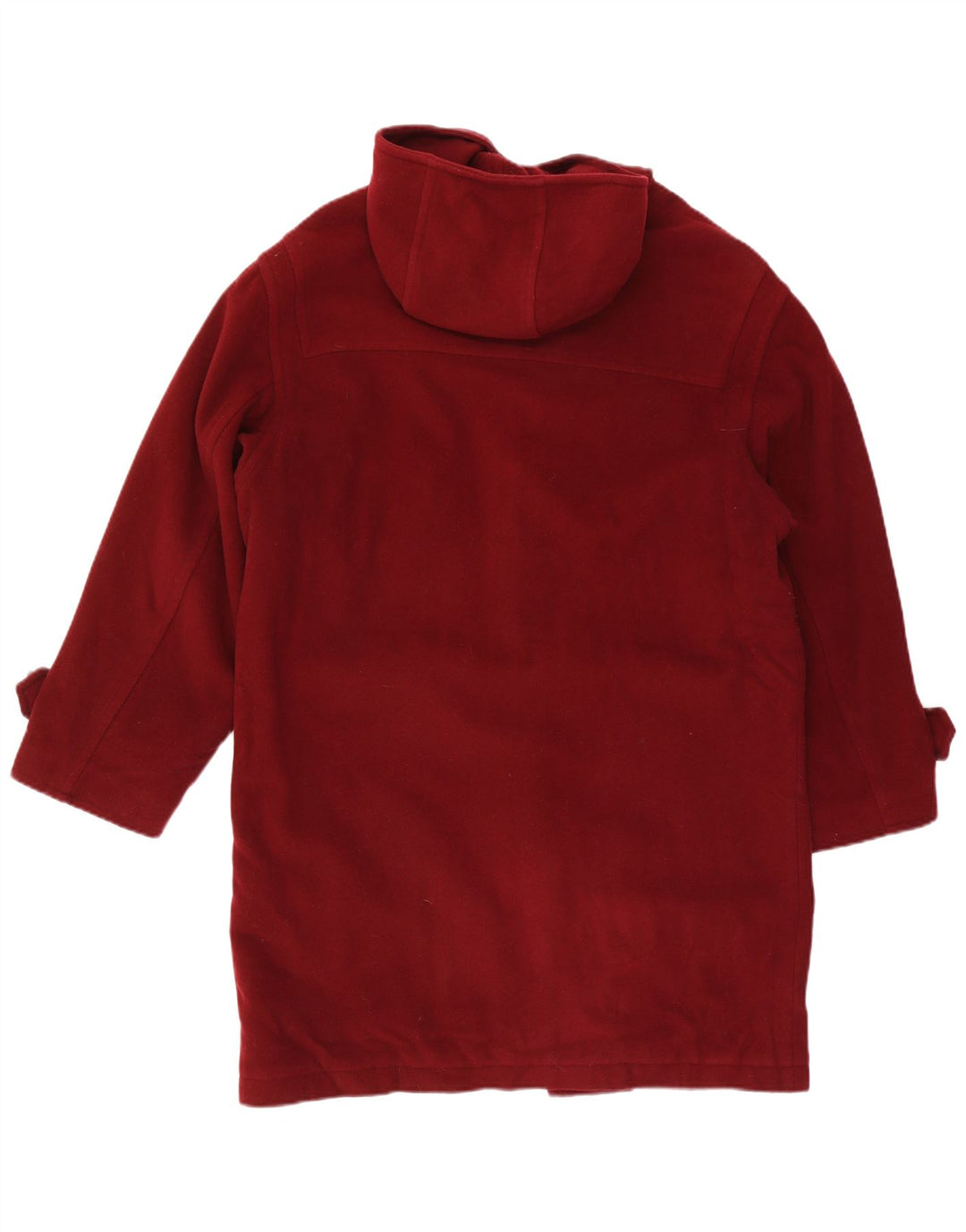 Casaco Duffle feminino vintage com capuz IT 52 2XL lã vermelha