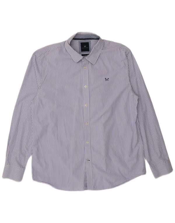 Crew Clothing Mens Classic Fit Camisa XL Azul Risca de Giz de Algodão