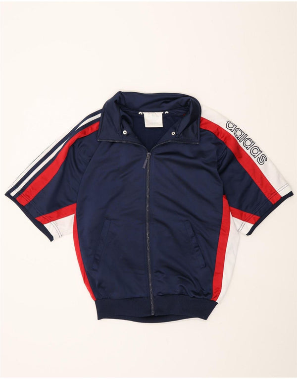 Adidas Mens Graphic Tracksuit Top Jacket UK 36/38 Pequeno Azul Marinho