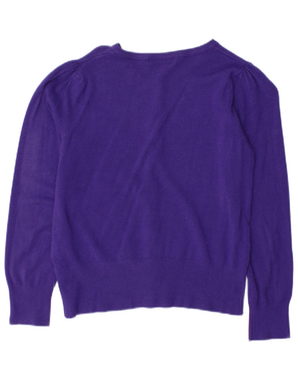 Suéter cardigã feminino Marks & Spencer UK 10 viscose roxa pequena