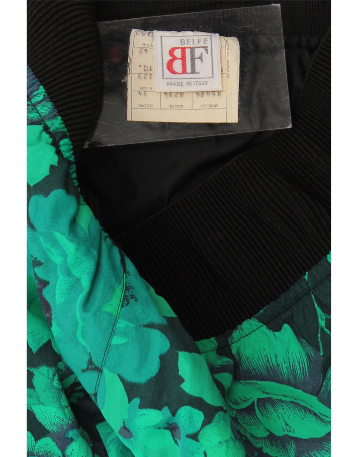 Calça de esqui feminina Belfe & Belfe IT 42 nylon floral verde médio
