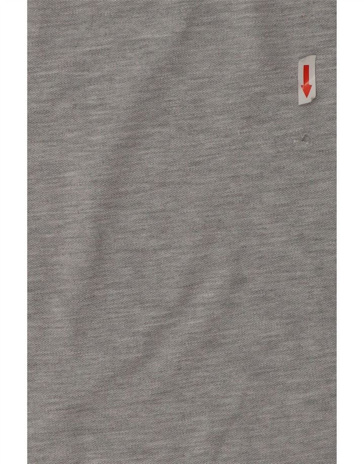 Camisa polo feminina Lee Reino Unido 12 algodão manchado cinza médio