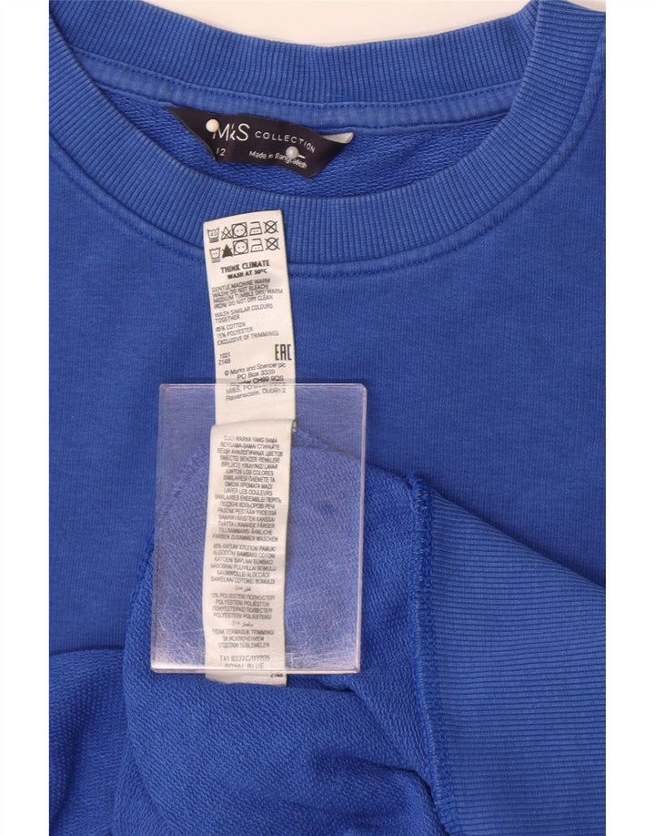 Suéter feminino Marks & Spencer Reino Unido 12 algodão azul médio
