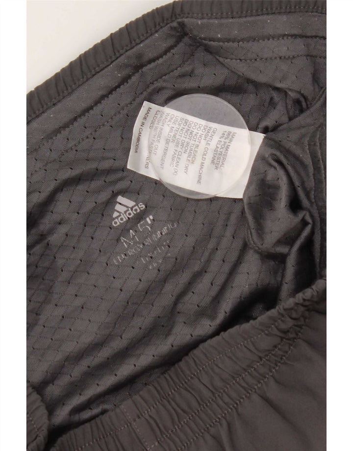Shorts esportivos masculinos Adidas poliéster manchado cinza médio