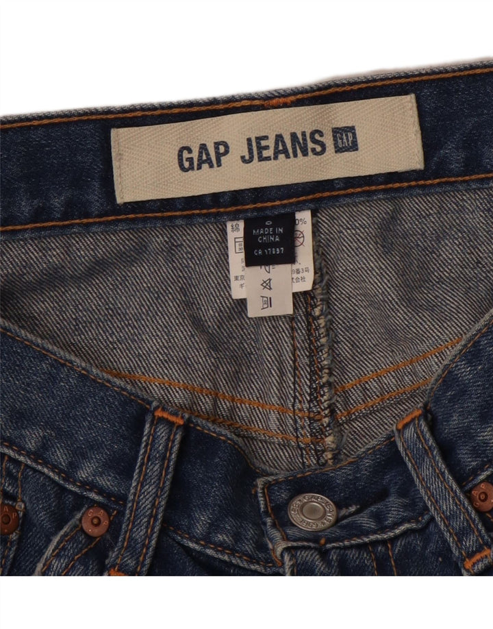 Saia jeans feminina Gap EUA 0 XS W26 algodão azul