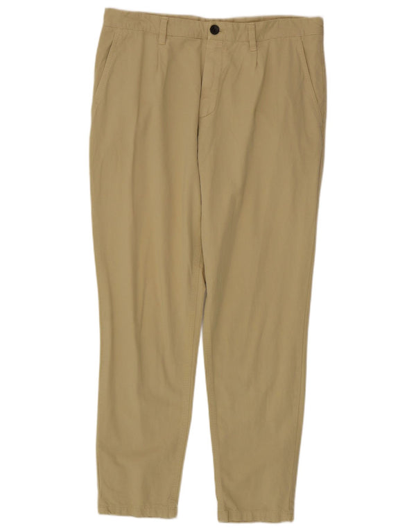 Zara Mens Slim Chino Calças EU 40 Médio W31 L28 Algodão Bege