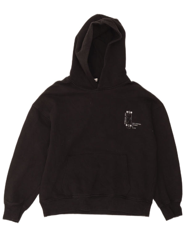Zara Meninos moletom com capuz e ajuste relaxado 11-12 anos algodão preto