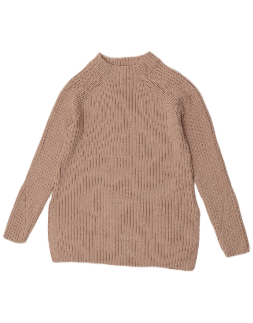 Suéter feminino Marks & Spencer com gola tartaruga XS de algodão bege