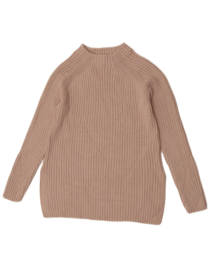 Suéter feminino Marks & Spencer com gola tartaruga XS de algodão bege