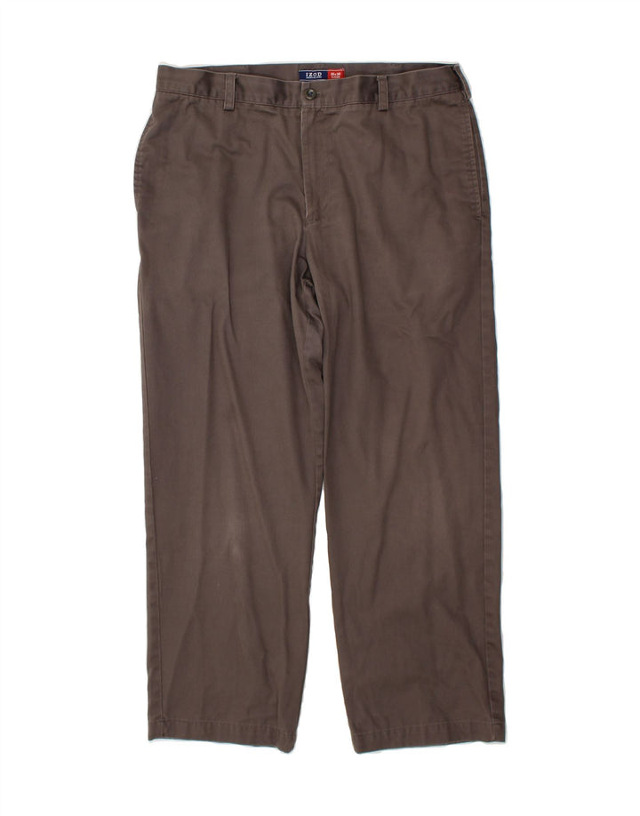 IZOD Mens Classic Straight Chino Trousers W35 L30 Grey Cotton Vintage Izod and Second-Hand Izod from Messina Hembry 