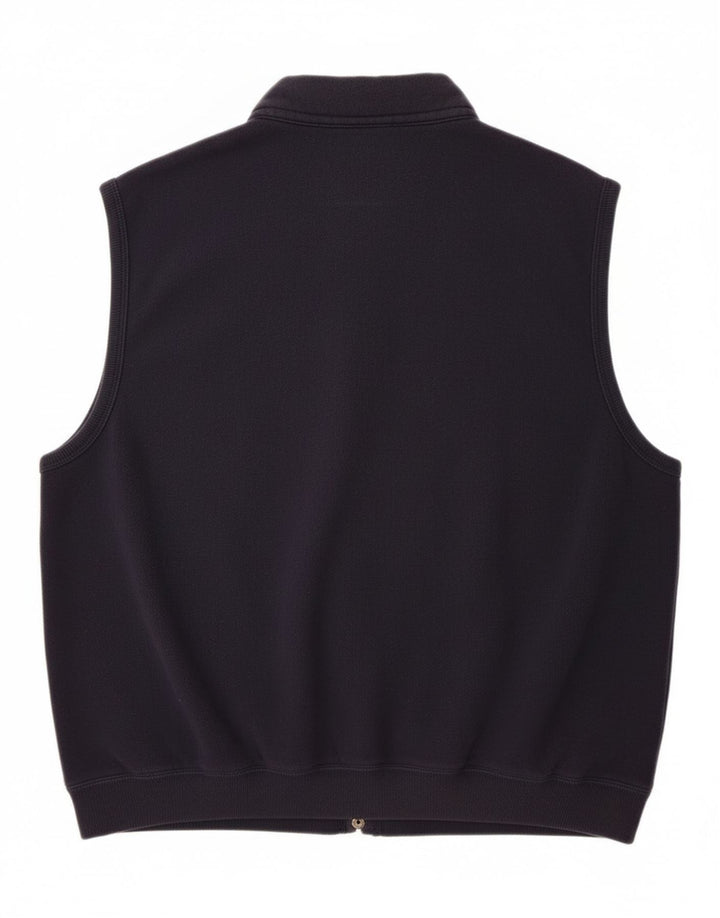 Outrage masculino sem mangas agasalho jaqueta 2XL algodão azul marinho