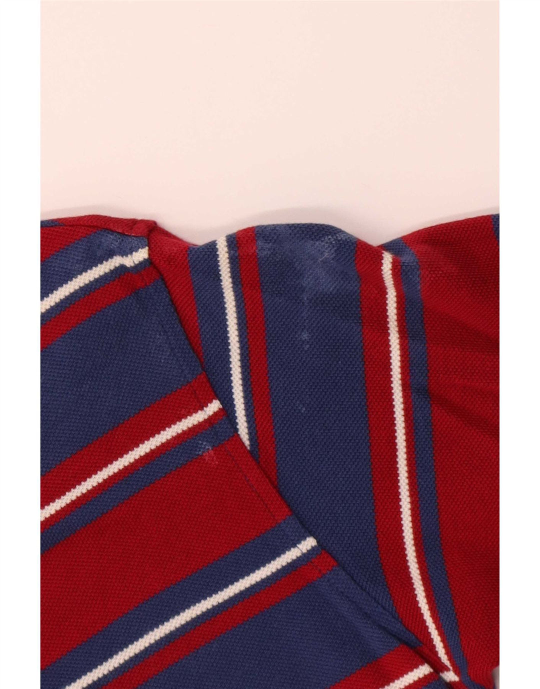 Camisa polo masculina Tommy Hilfiger pequena listrada vermelha de algodão