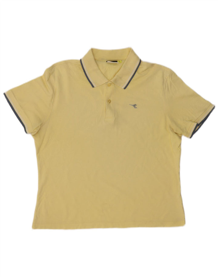 Camisa polo masculina Diadora grande amarela
