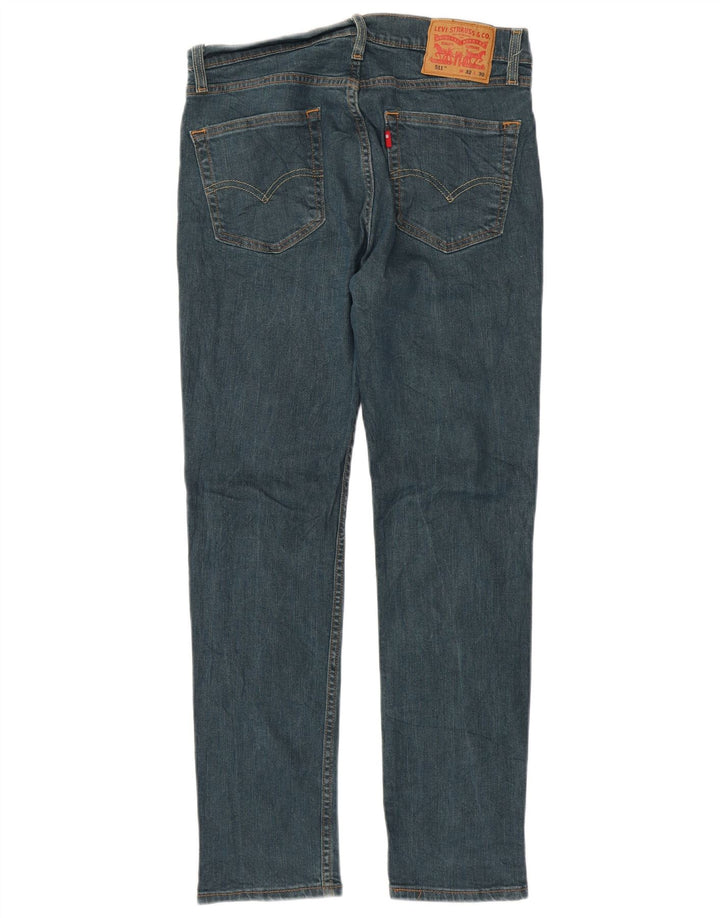 Levi's Masculino 511 Slim Jeans W32 L30 Azul Marinho Algodão