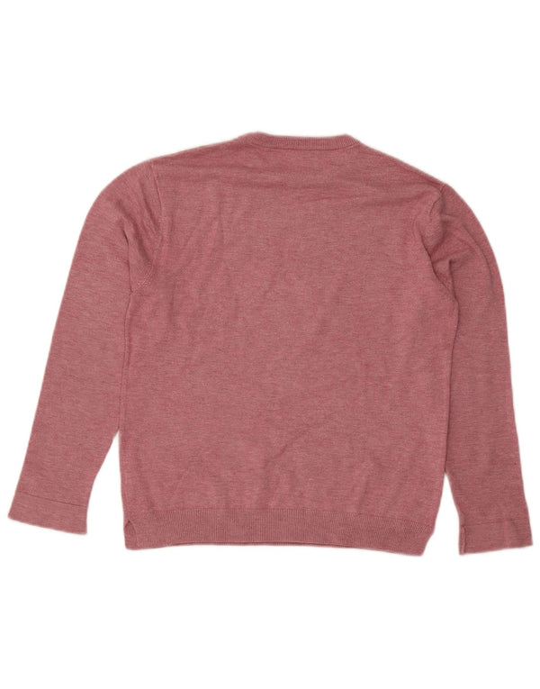 Zara Suéter feminino com gola redonda, 11-12 anos, viscose rosa