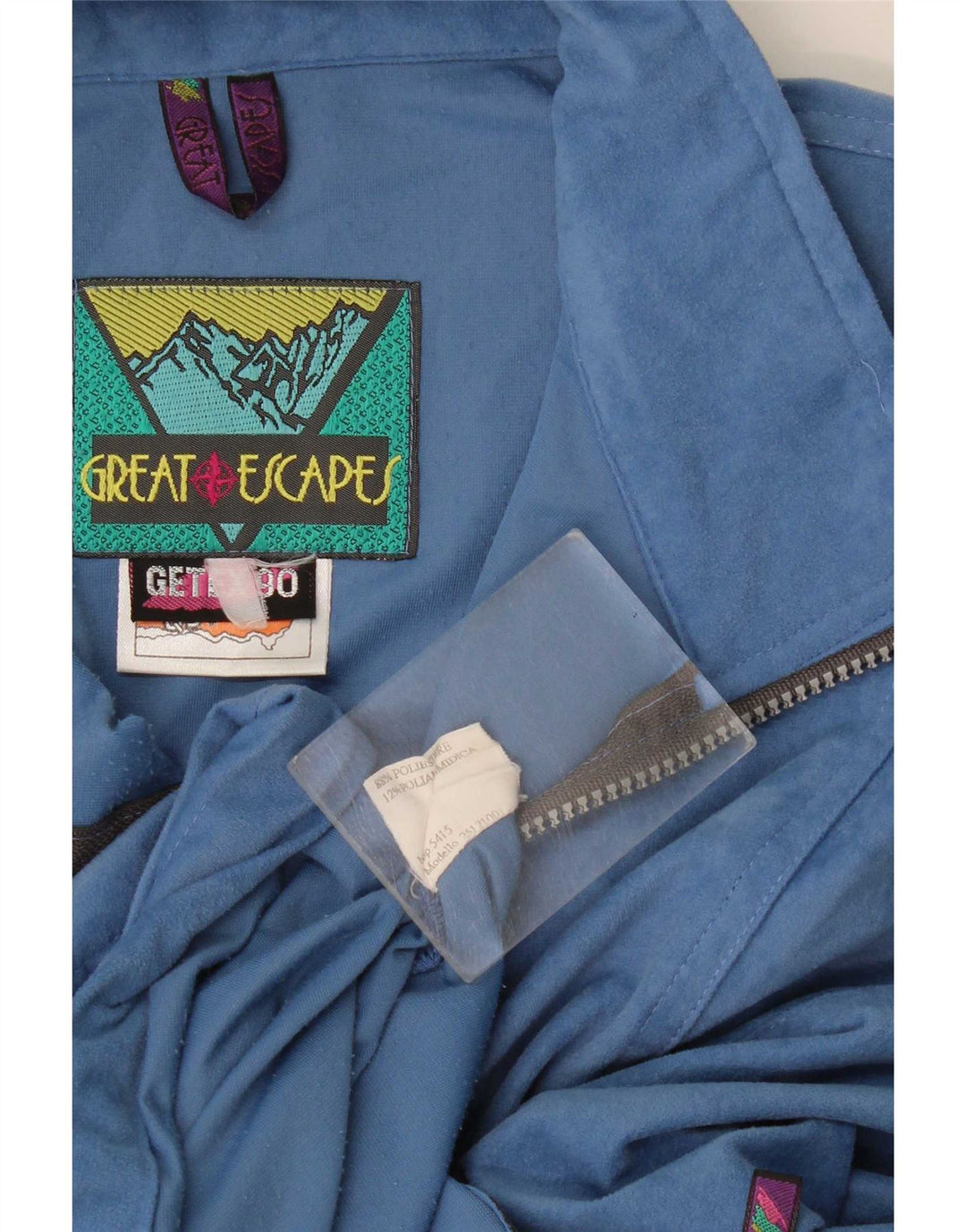 Jaqueta masculina de veludo gráfico Great Escapes com capuz XL azul poliéster