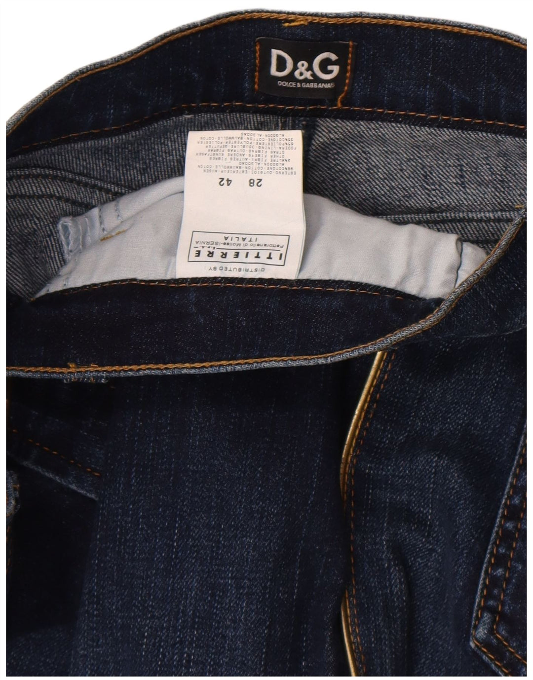 Dolce & Gabbana Jeans feminino gráfico slim IT 42 médio W28 L34 azul marinho