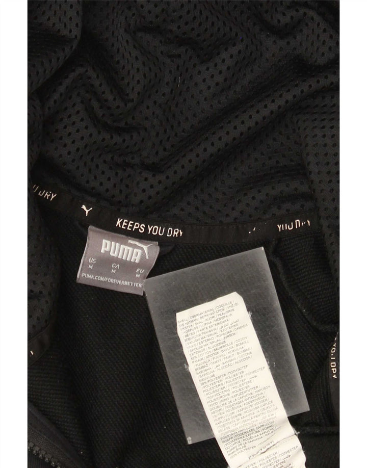 Suéter masculino Puma Graphic Zip com capuz médio algodão preto