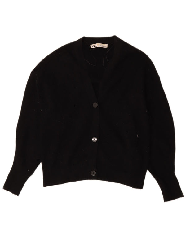 Suéter cardigã feminino Zara Reino Unido 14 viscose preta média