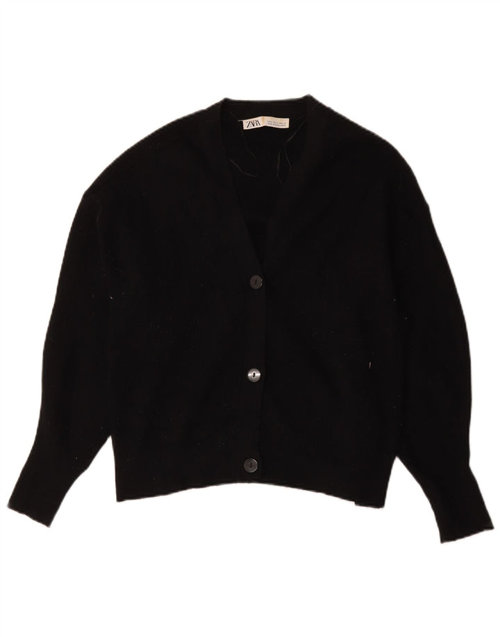Suéter cardigã feminino Zara Reino Unido 14 viscose preta média