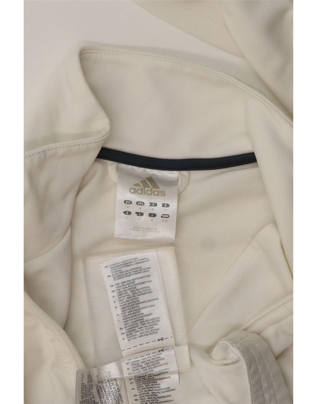 ADIDAS Mens Tracksuit Top Jacket Médio Branco Colourblock Poliéster