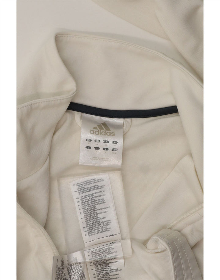 ADIDAS Mens Tracksuit Top Jacket Médio Branco Colourblock Poliéster