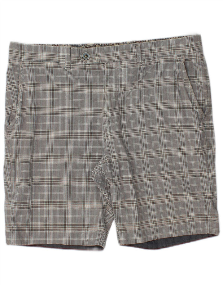 Shorts Chino masculino Ted Baker W34 grande algodão xadrez cinza