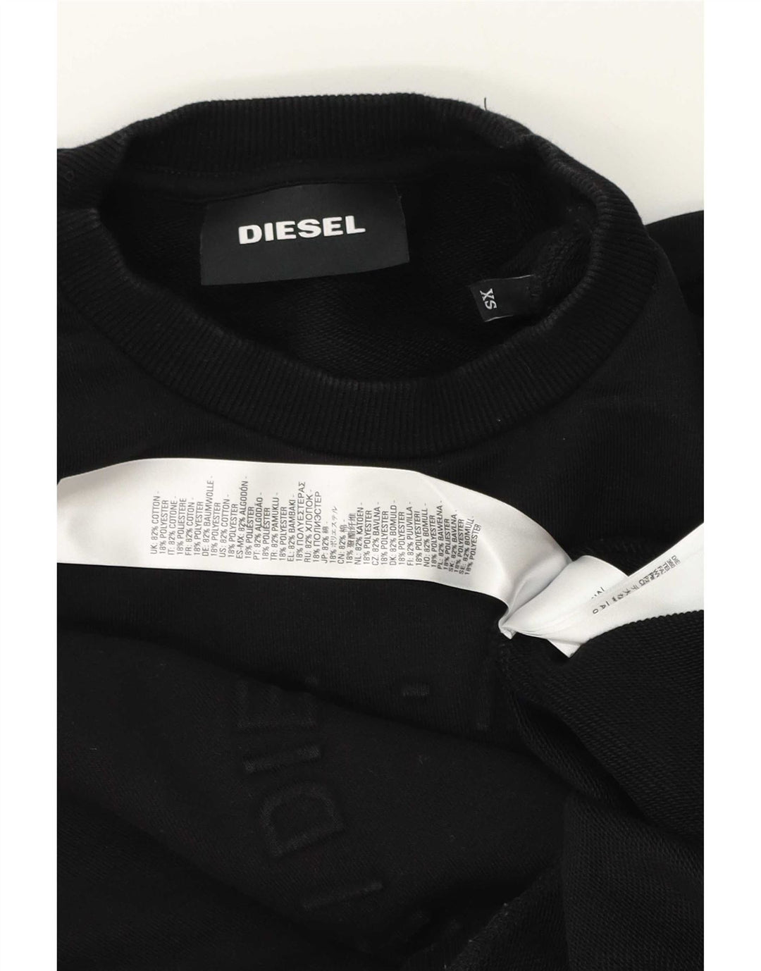 Diesel Mens Moletom Jumper XS Algodão Preto