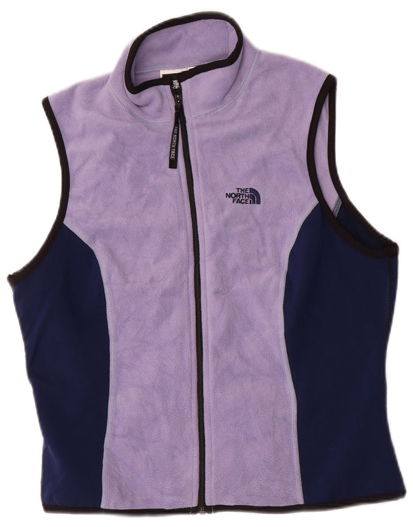 The North Face Womens Fleece Gilet UK 14 Grande Roxo Colourblock Poliéster