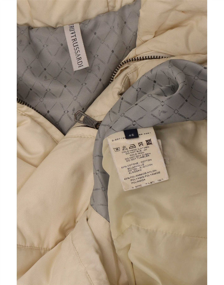 Jaqueta acolchoada feminina Trussardi IT 46 grande algodão branco