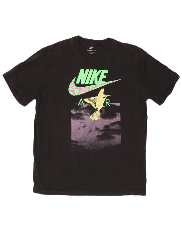 Camiseta gráfica masculina Nike grande algodão preto