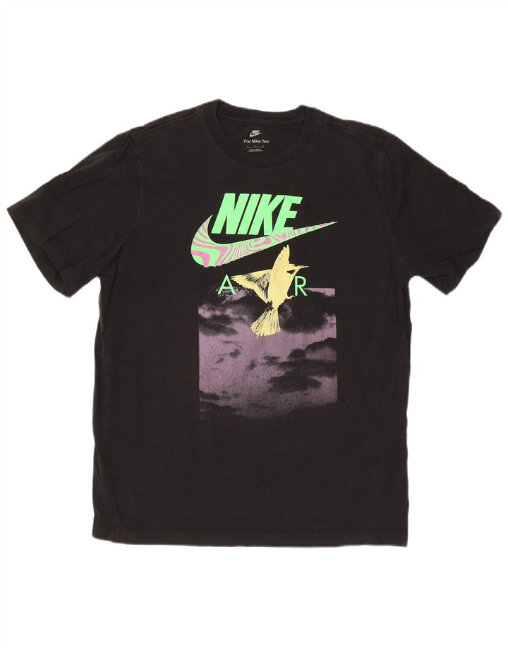 Camiseta gráfica masculina Nike grande algodão preto