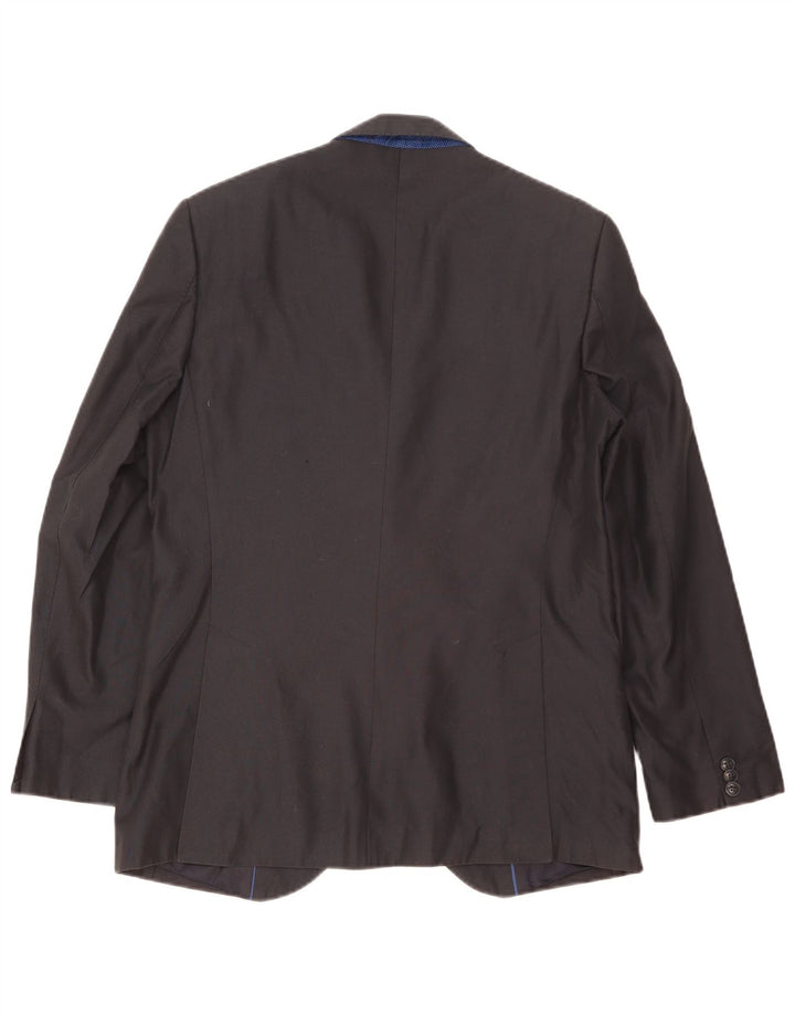 Jaqueta blazer masculina ZARA com 2 botões EU 48 algodão azul marinho médio