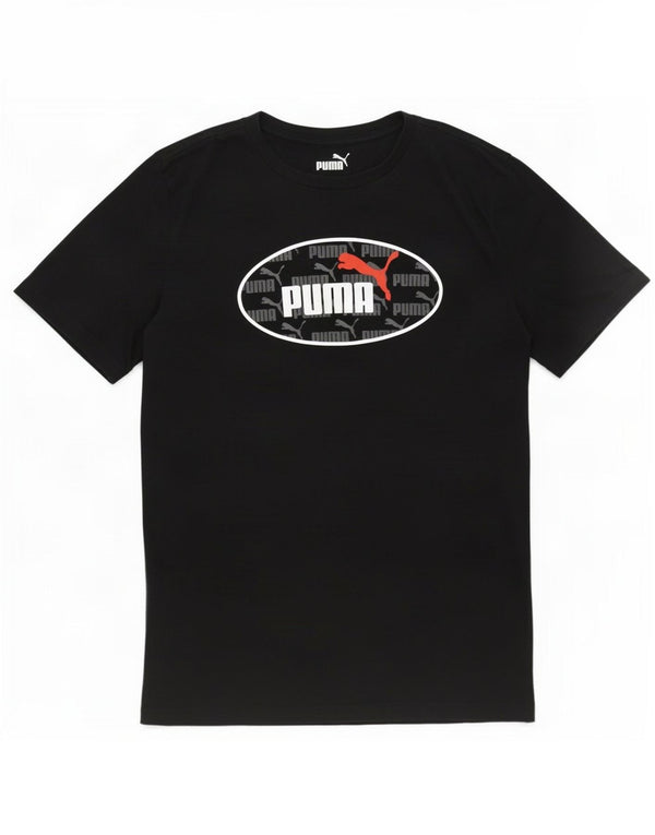 Camiseta Puma Boys Graphic Top 12-13 Anos Grande Algodão Preto