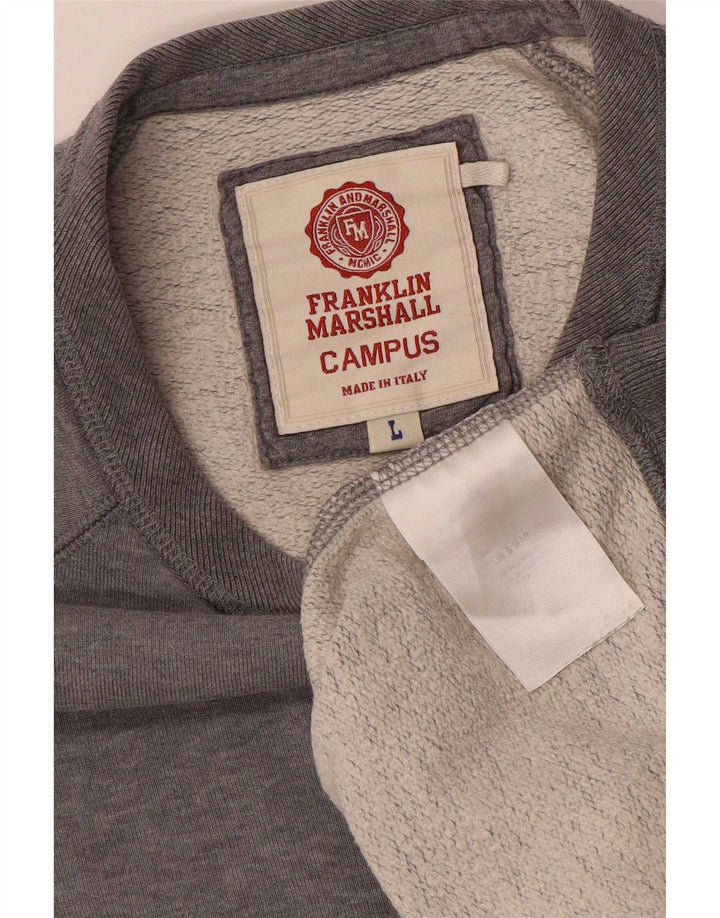 Franklin & Marshall moletom masculino jumper grande cinza manchado