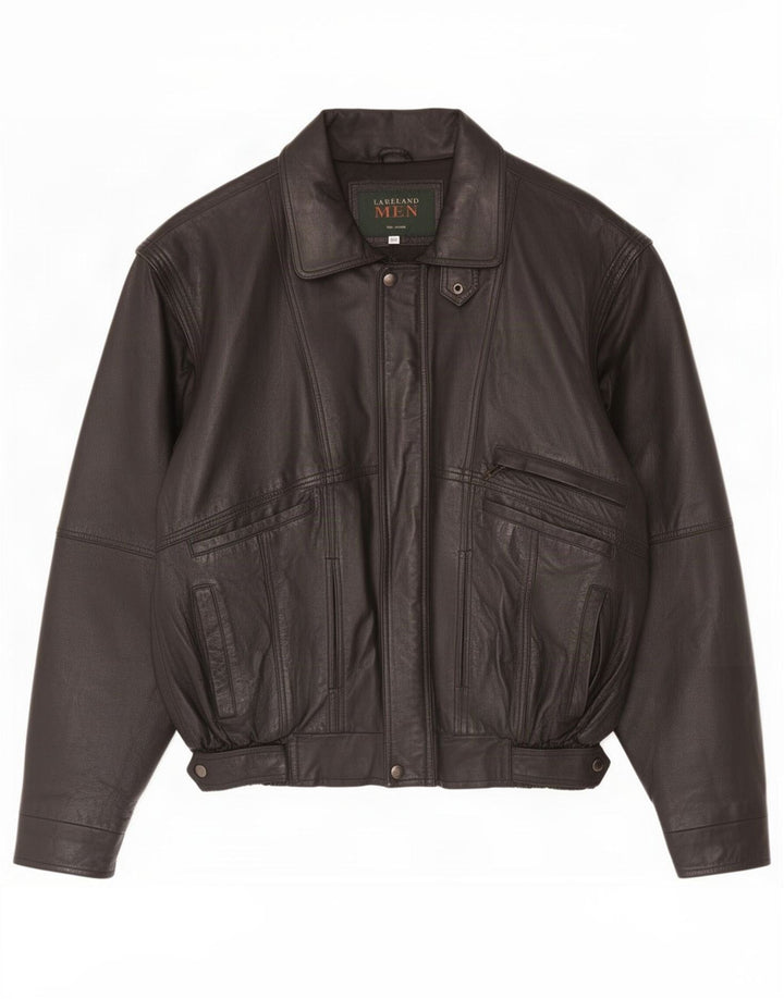 Jaqueta de couro masculina Lakeland UK 40 grande preta