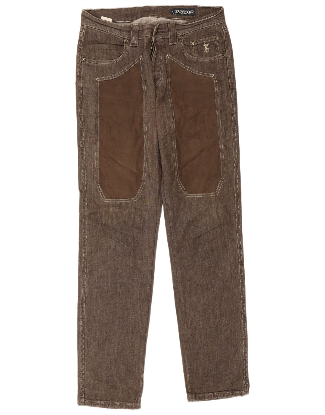 Jeans masculinos Jeckerson Slim W32 L34 algodão marrom