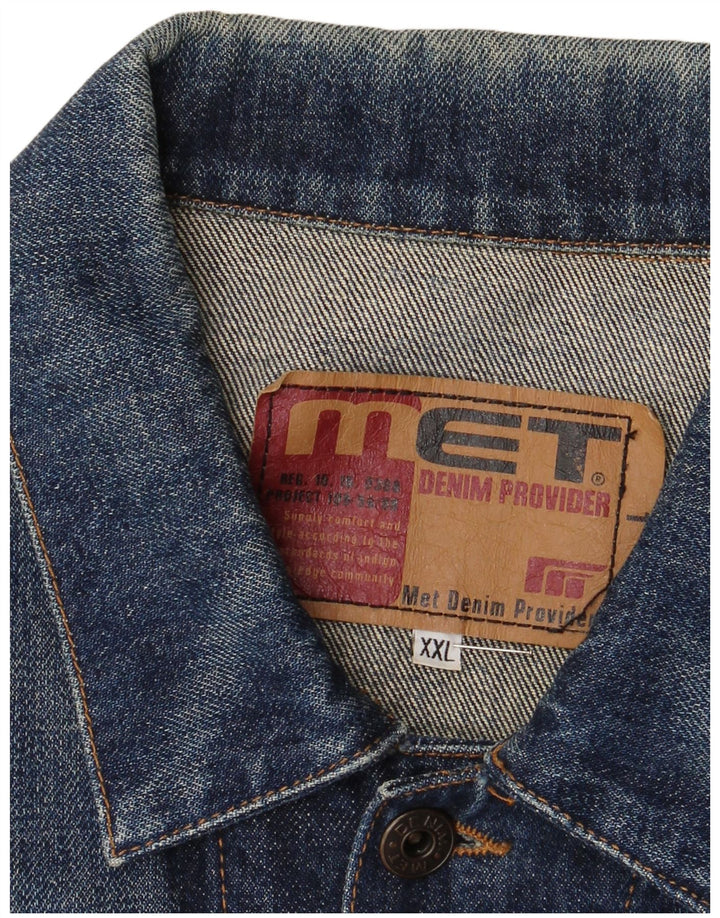 Jaqueta jeans feminina MET UK 20 2XL algodão azul