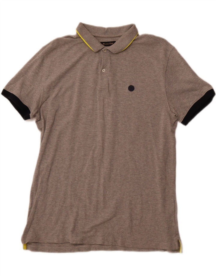 Camisa polo masculina MASSIMO DUTTI casual fit grande cinza
