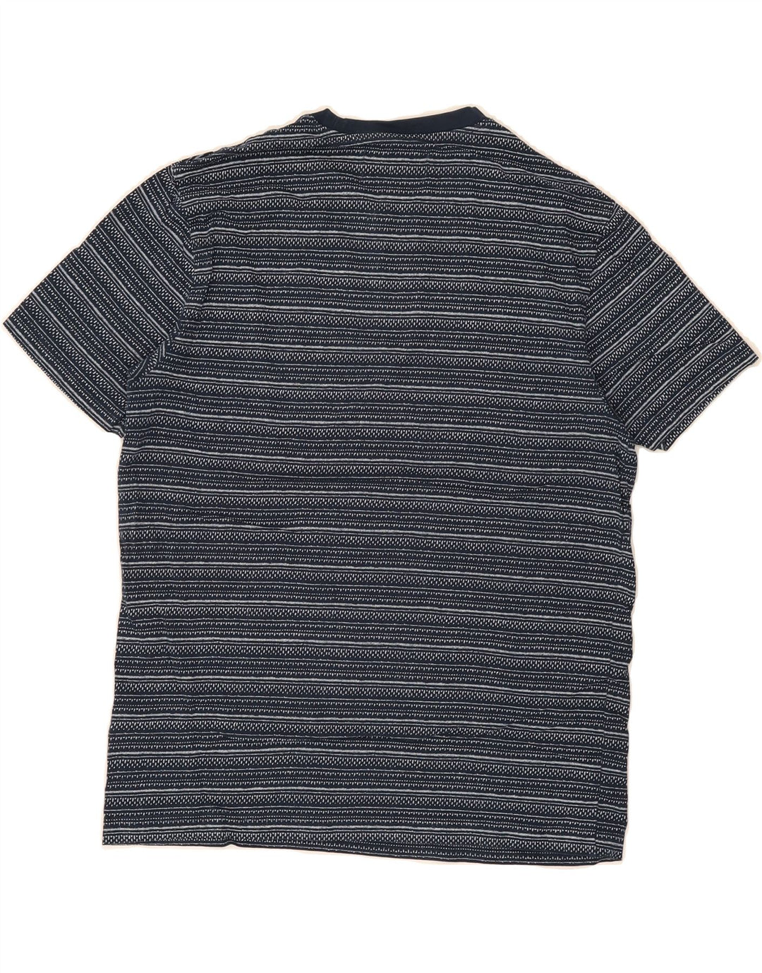 PENGUIN Mens T-Shirt Top Medium Blue Striped Cotton Vintage Penguin and Second-Hand Penguin from Messina Hembry 